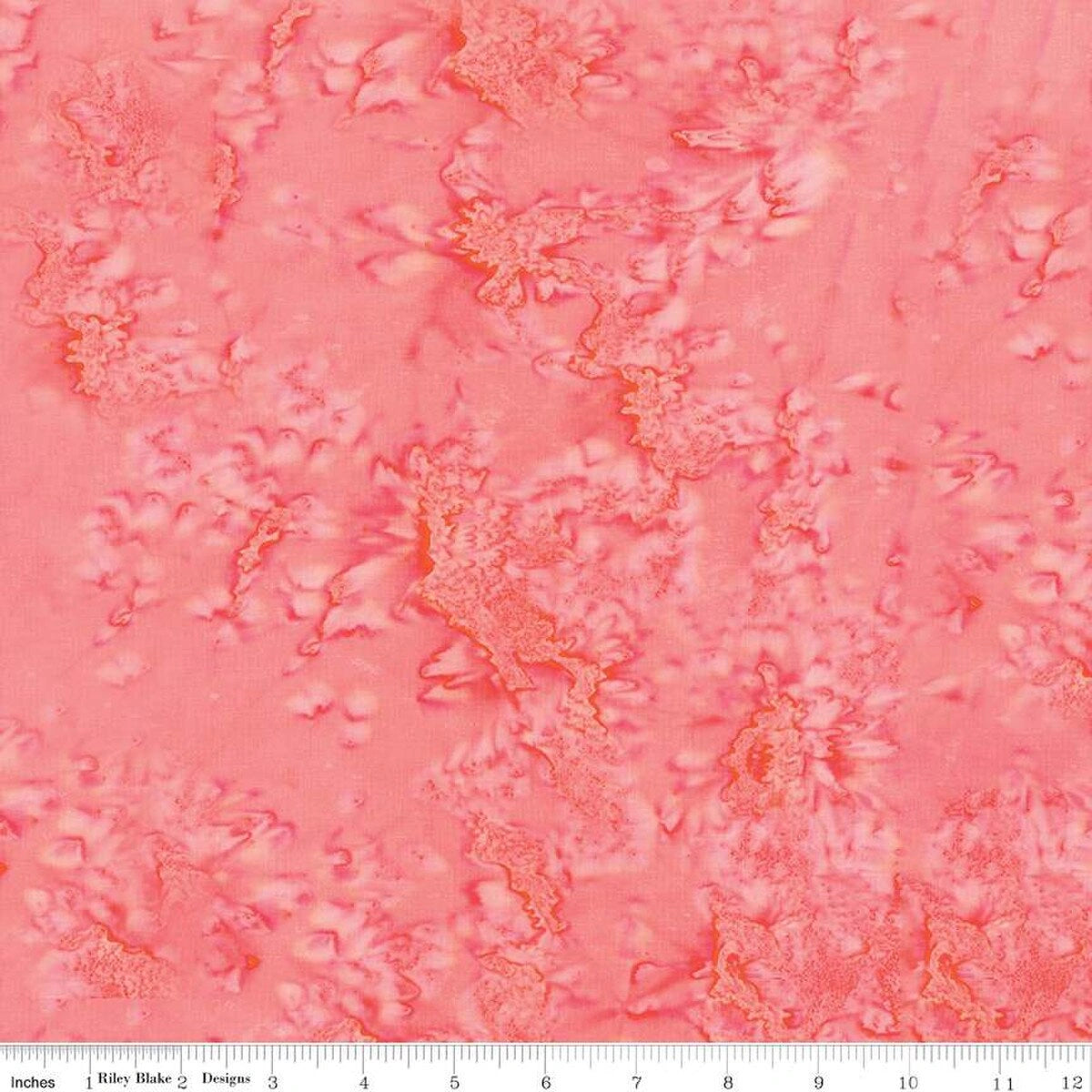 Hand-Dyes Soft Coral Batik Fabric Yardage - quilt fabric for sewing and quilting projects