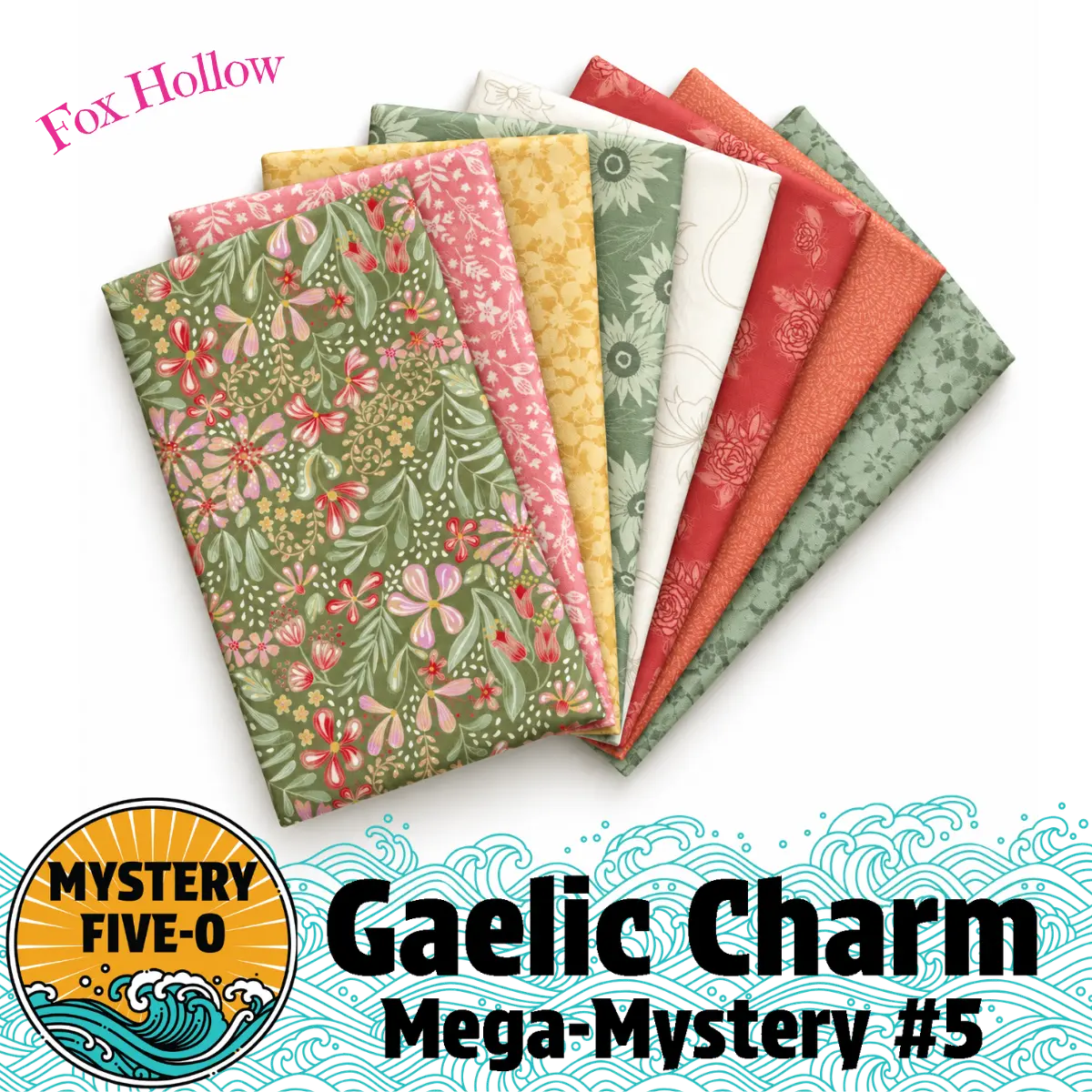 Mystery Five-0 Gaelic Charm Fox Hollow fabric bundle mystery quilt kit