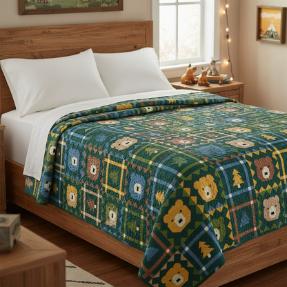 Grizzly Grove Quilt - Plain Pillows