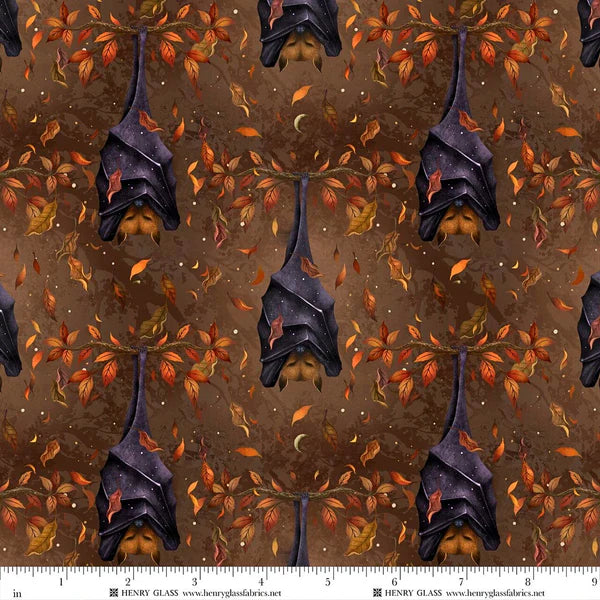 Harvest Haunt 4805-35 Brown Hangin Bat_600X quilting fabric