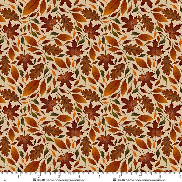 Harvest Haunt 4810-41 Cream Tossed Fall Leaves_600X quilting fabric