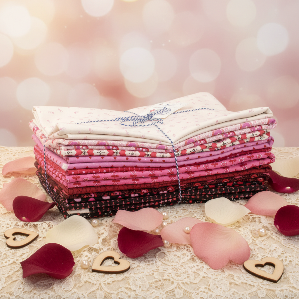Premium Valentine's quilting fabric styled image