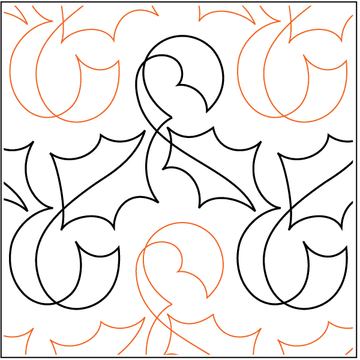 Holly Ribbon Paper Pantograph, available at Quilted Joy