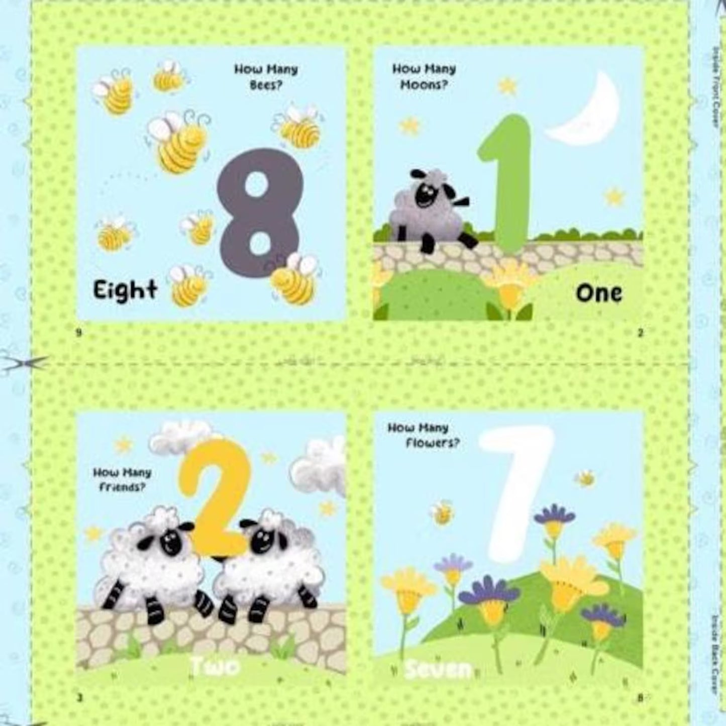 Lewe the Ewe Light Blue Count with Lewe Book Panel - image 2 - quilt fabric panel for quilting projects