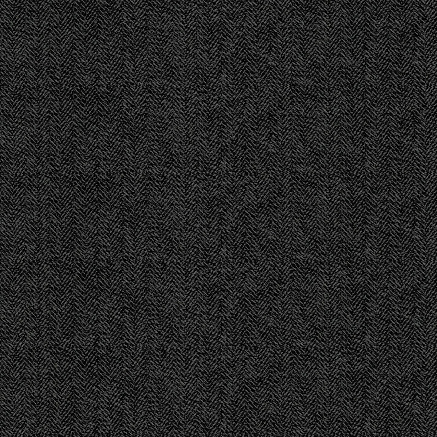 Twill Herringbone Charcoal Fabric Yardage features a subtle herringbone pattern with alternating diagonal lines, creating a textured, zigzag effect for a sophisticated look.