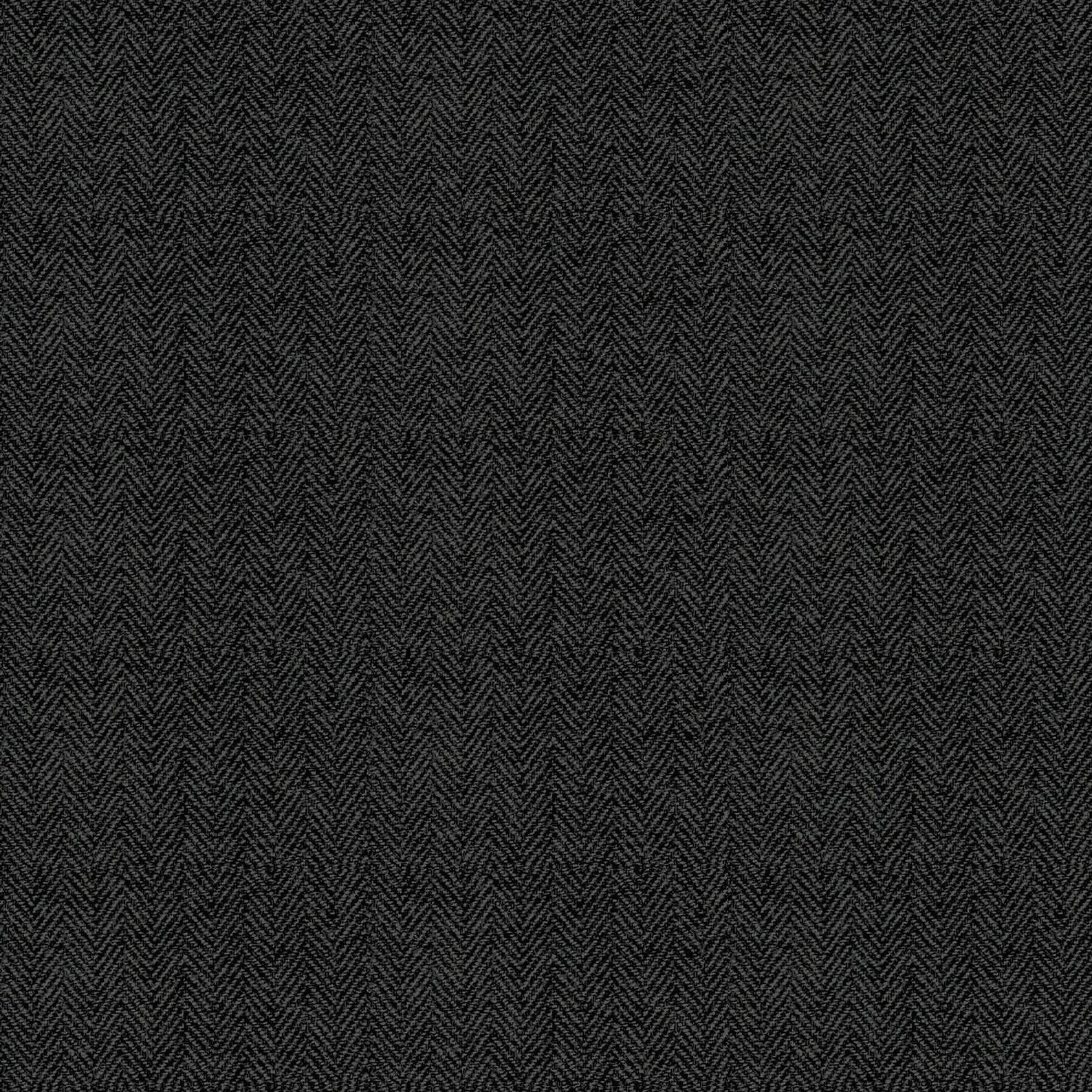 Twill Herringbone Charcoal Fabric Yardage features a subtle herringbone pattern with alternating diagonal lines, creating a textured, zigzag effect for a sophisticated look.