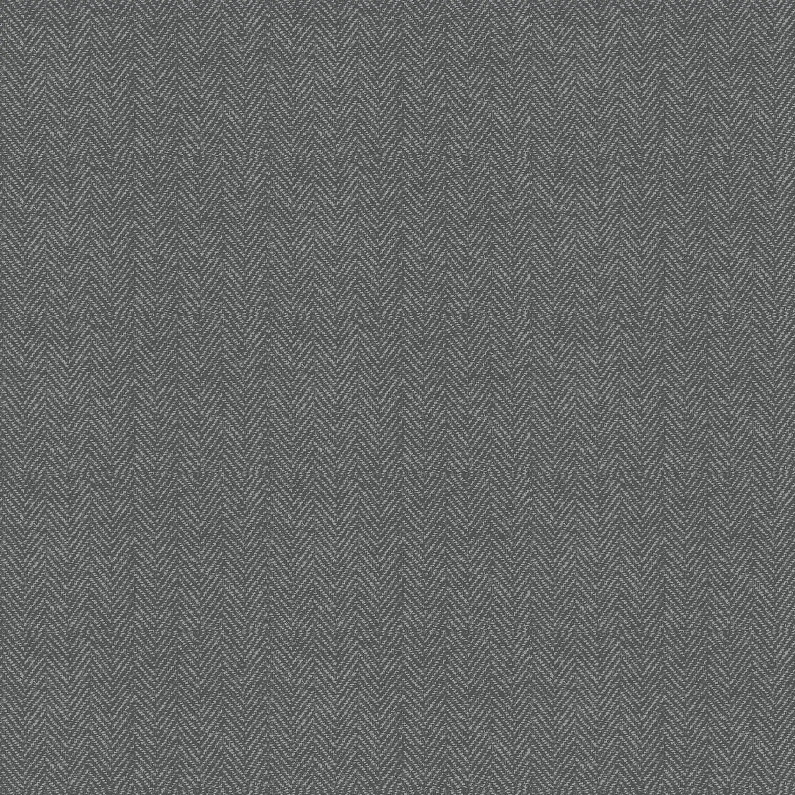 Close-up of Twill Herringbone Grey Fabric Yardage, featuring a repeating V-shaped zigzag pattern for a textured, woven look—perfect for fabric projects.