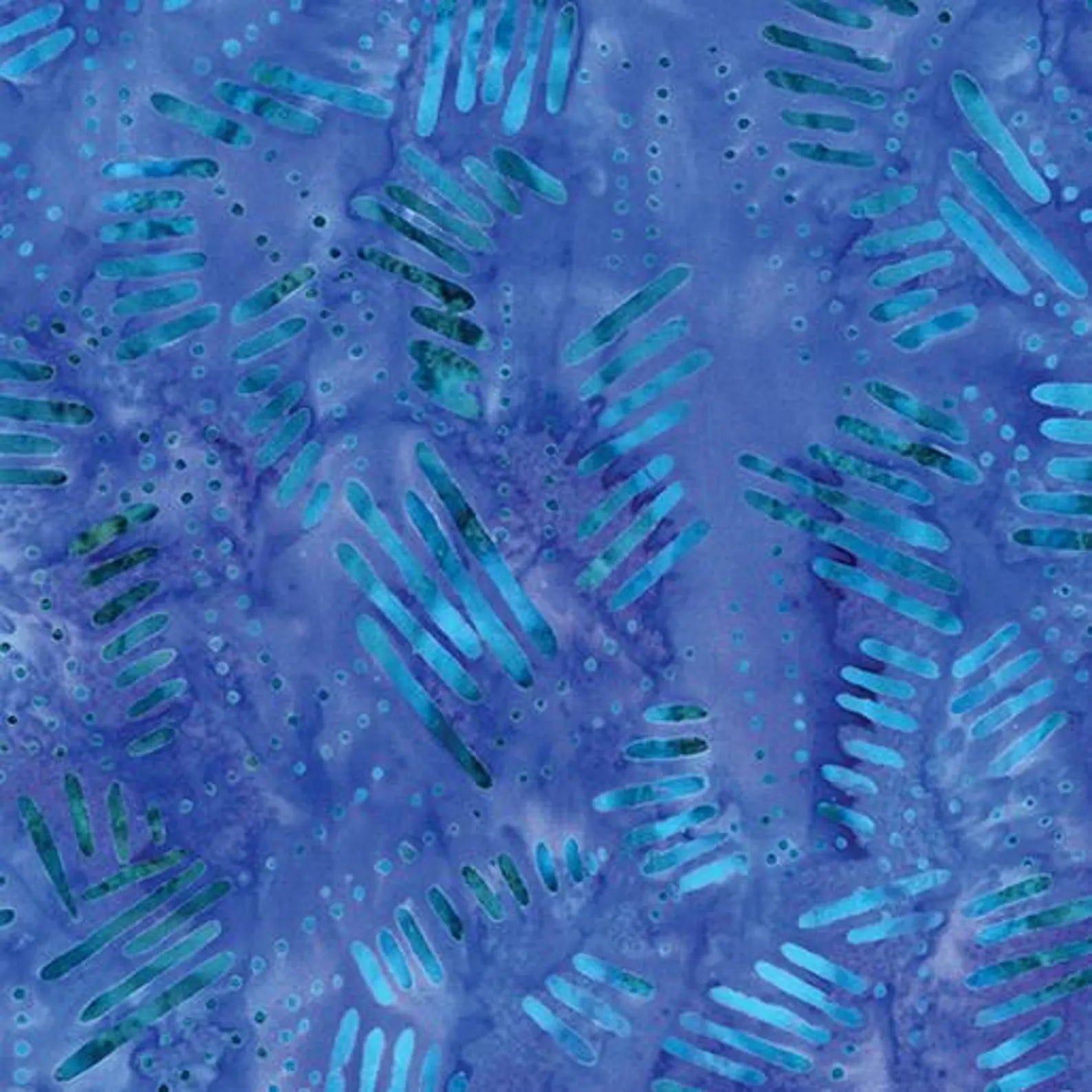 Abstract pattern with purple and green dashes and dots on a textured background. Dashes Purple/Green Fabric Yardage by Benartex—ideal for unique quilting or sewing projects.