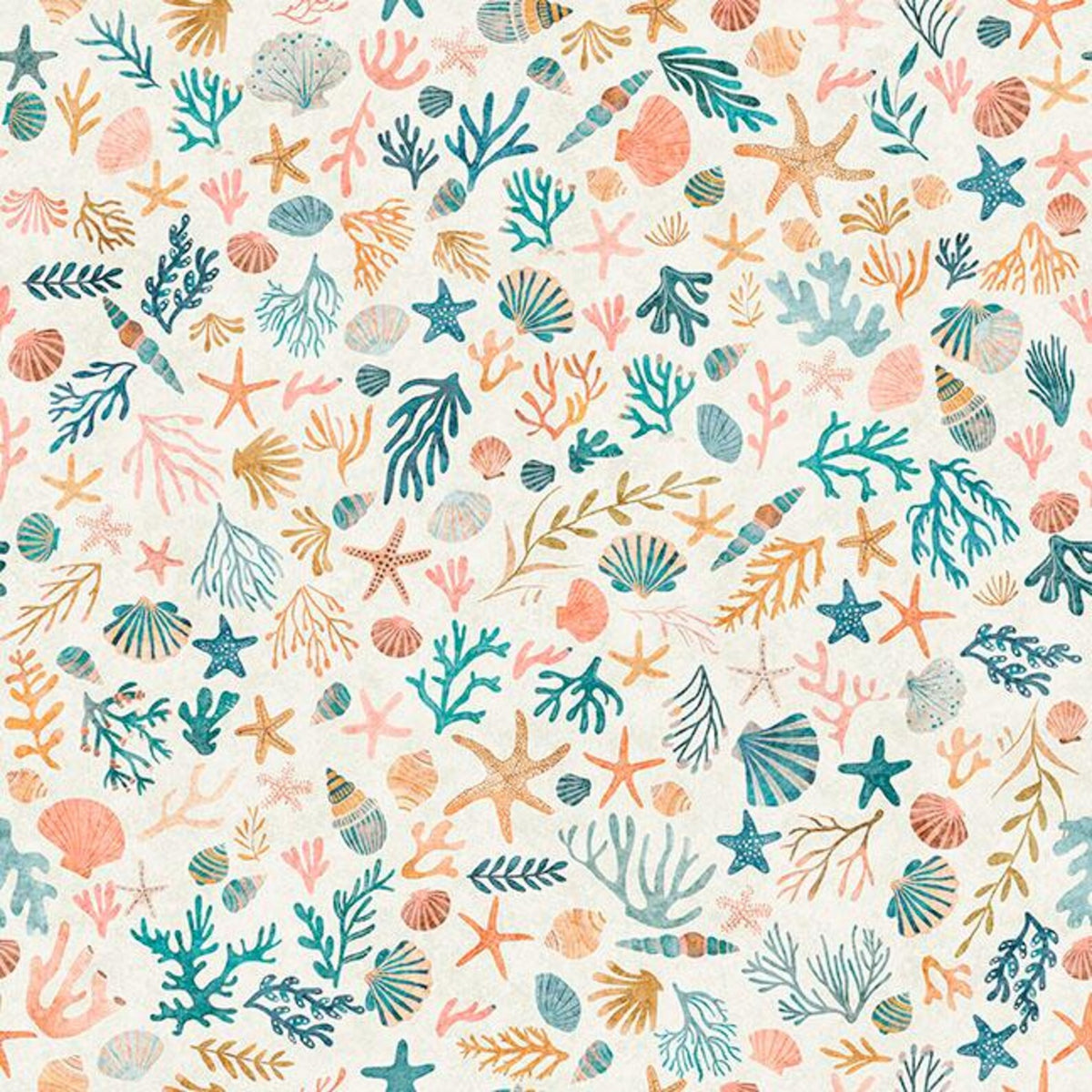 Deep Sea Dazzle ocean and sea life quilting fabric by QT Fabrics
