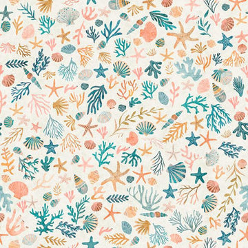 Deep Sea Dazzle ocean and sea life quilting fabric by QT Fabrics