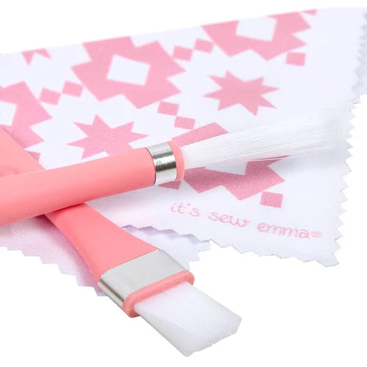 Oh Sew Clean Brush and Cloth Set - Pink