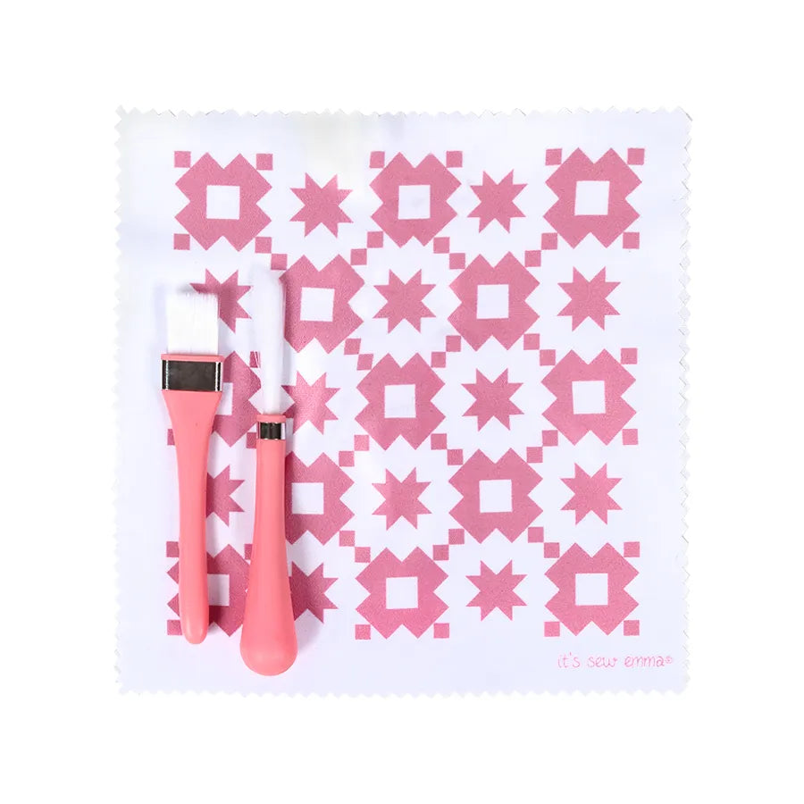 Oh Sew Clean Brush and Cloth Set - Pink