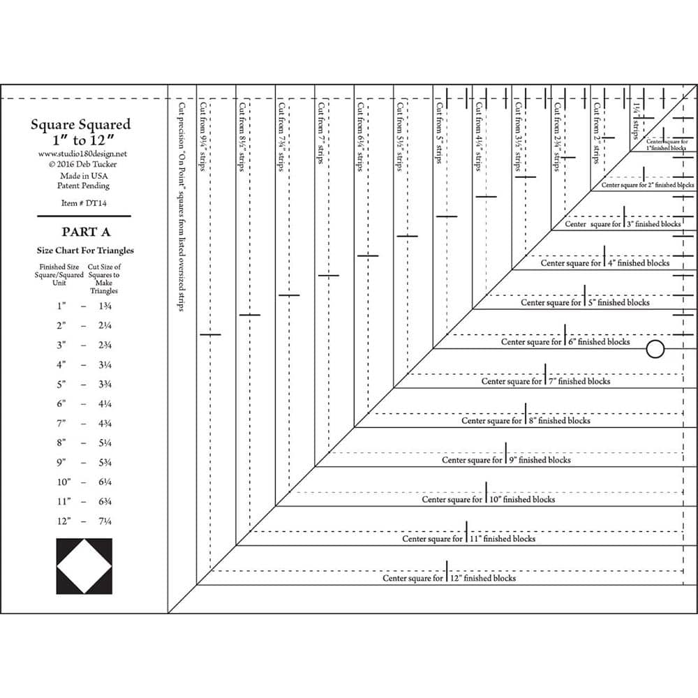 Large Square Squared Quilt ruler by Deb Tucker