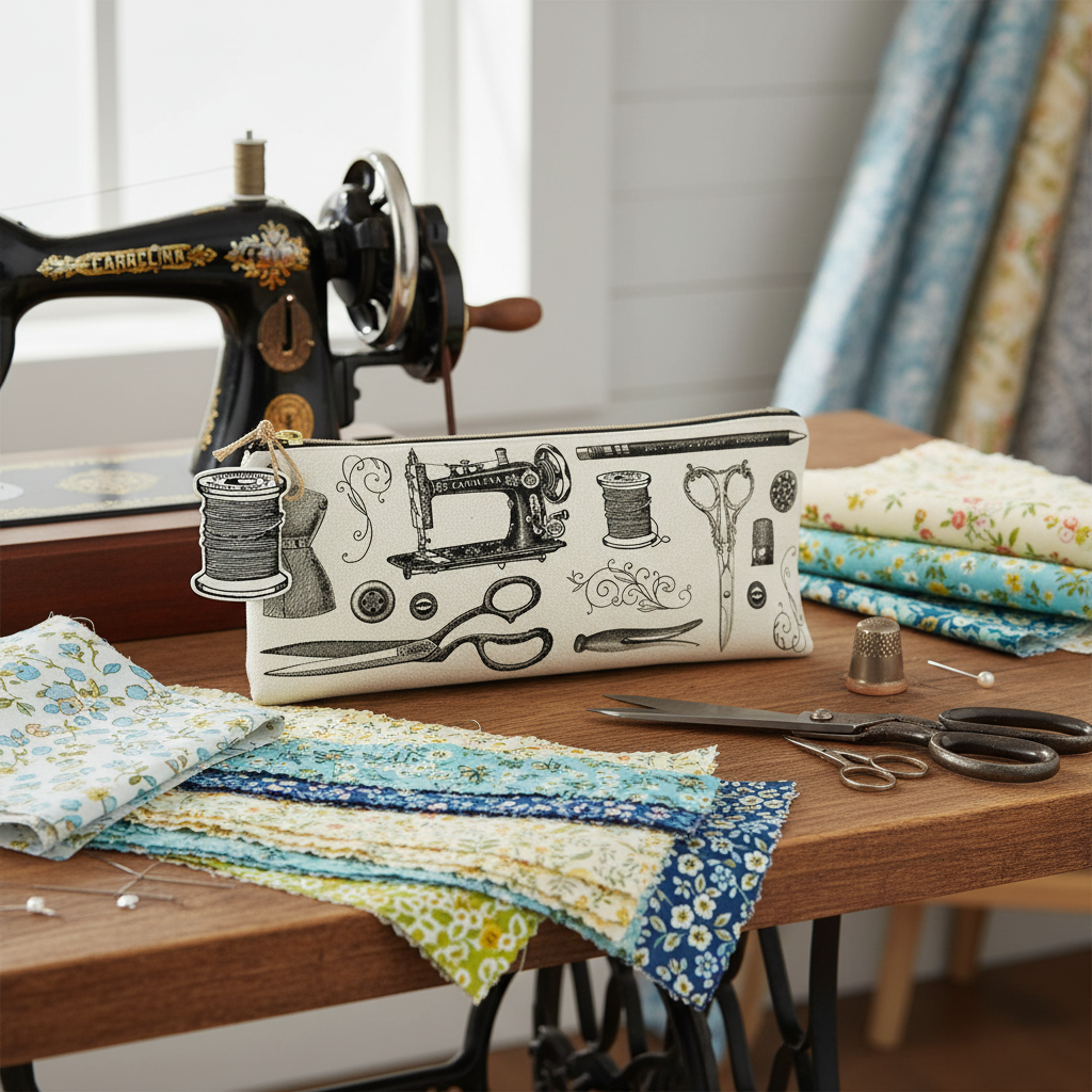 Life Beautiful Pencil Zipper Bag on sewing table