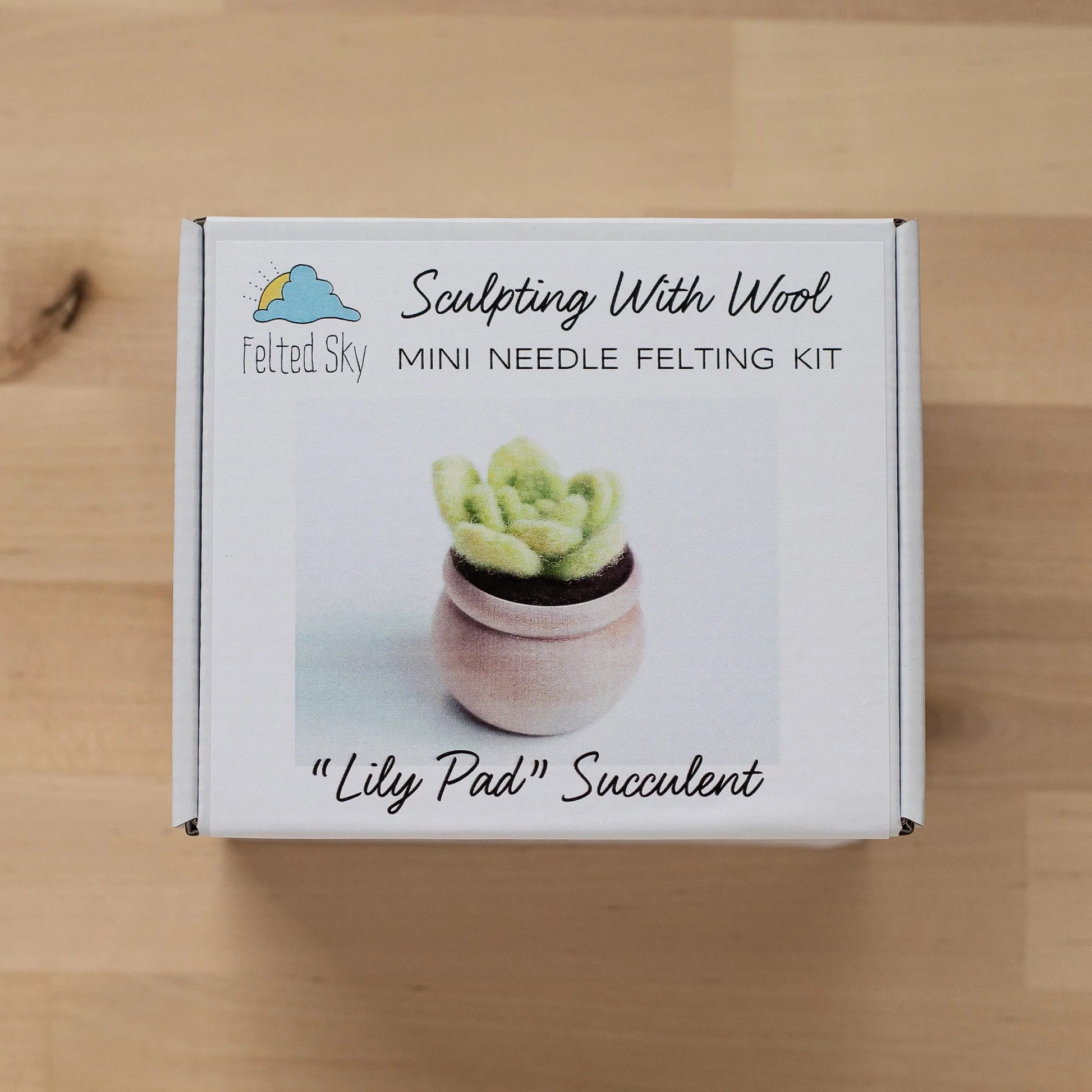 needle felted succulent Lily Pad Succulent Mini Needle Felting Kit