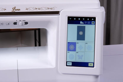 Baby Lock Luna crochet stitch touchscreen feature