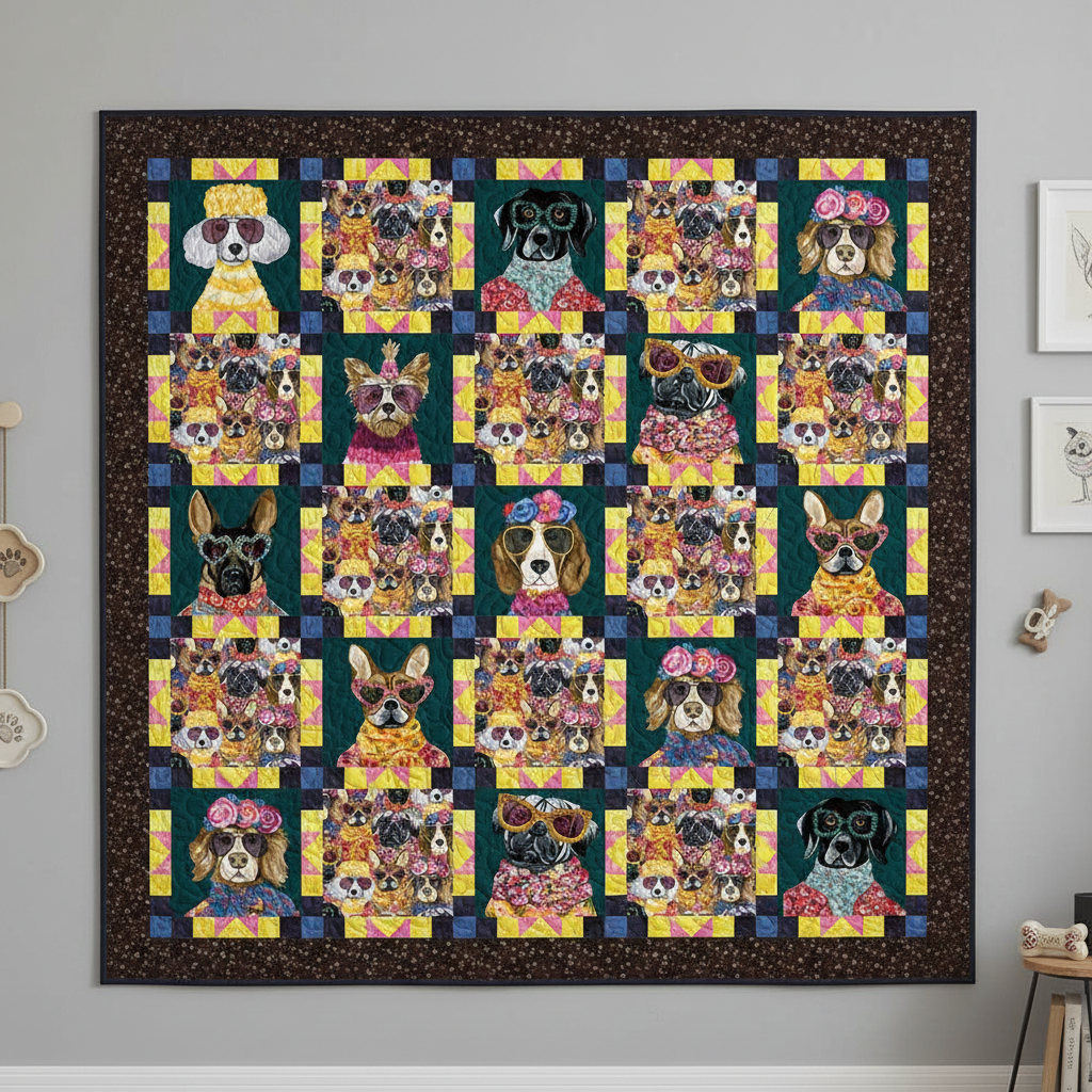 Made with Love Dog Quilt - Wall Hanging