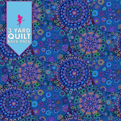 Image of Millefiore - Blue 108" 3 Yard Quilt Fabric Back Pack