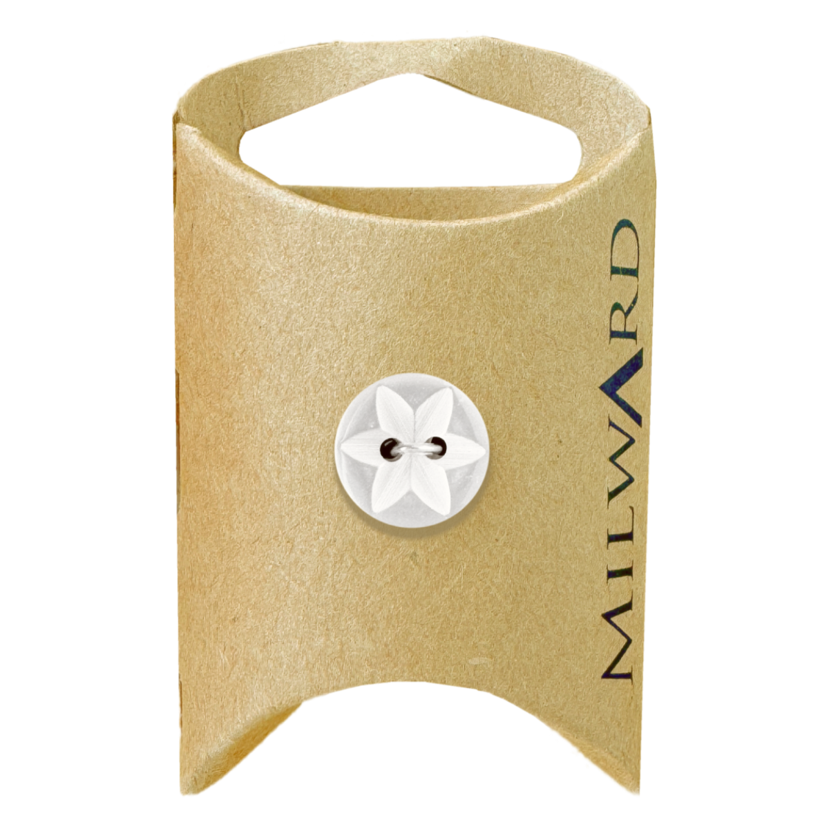 White 14mm (22L) Polyester 2-Hole Star Button