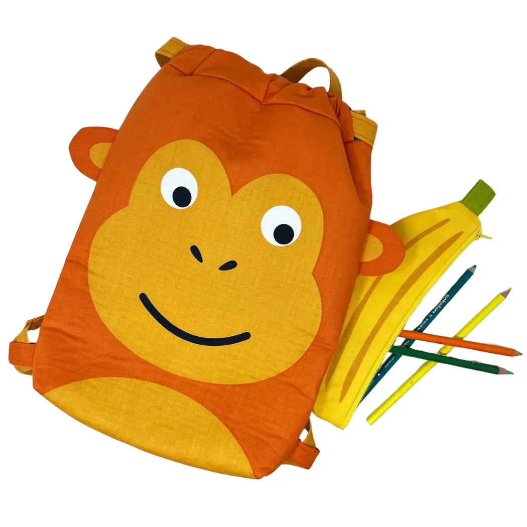 Back To School Monkey Back Pack Cut and Sew Panel