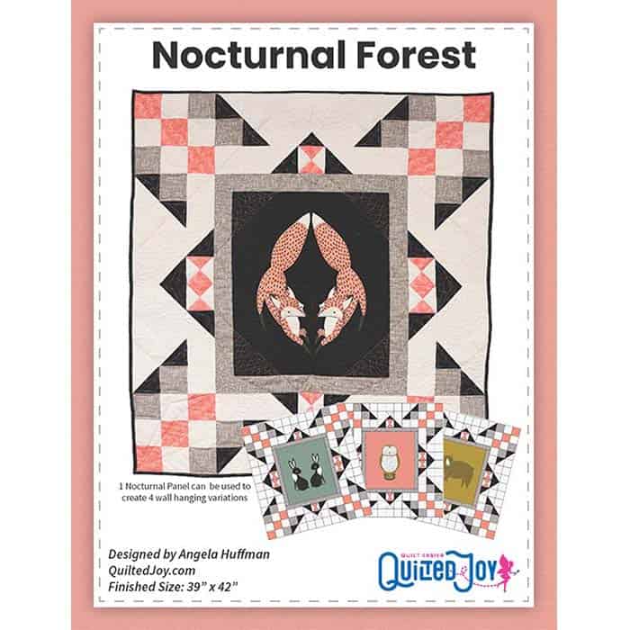 image of quilt pattern cover for Nocturnal Forest Quilt Kit and Nocturnal Forest Quilt Pattern PDF