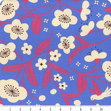 Persimmon Lindley Blue 108-inch wide quilt backing fabric in soft blue