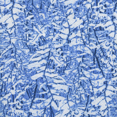 Ice Dusk Snowy Trees Glitter Metallic Fabric Yardage