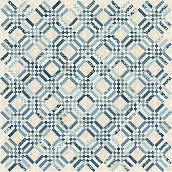 Blue Lattice modern geometric quilt pattern cover