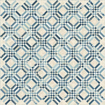 Blue Lattice modern geometric quilt pattern cover