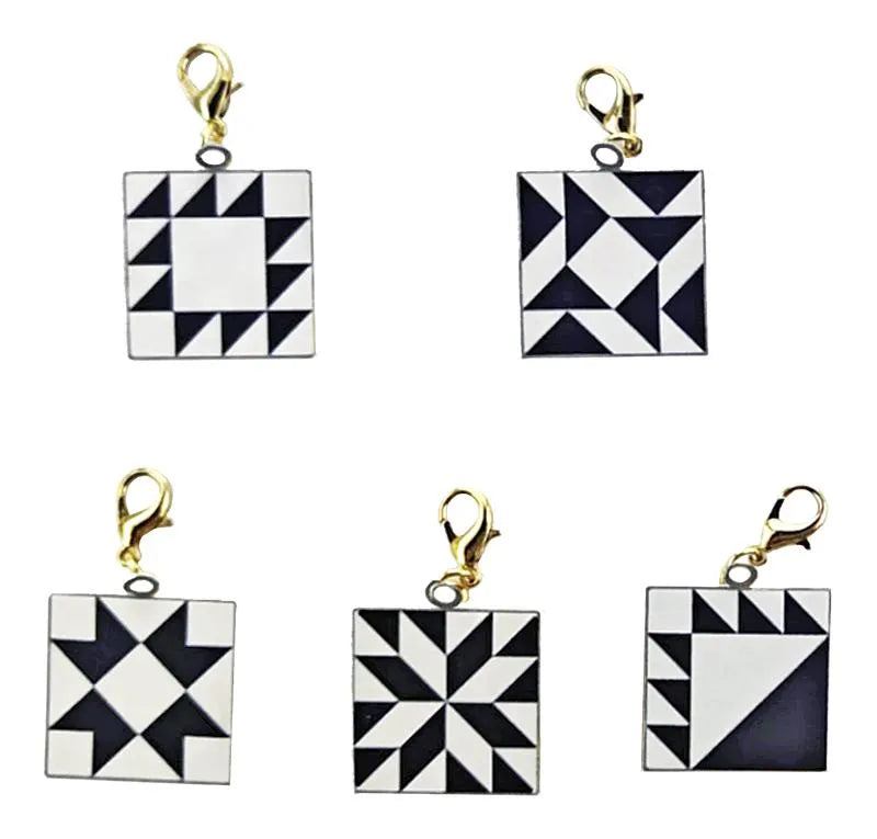 Quilt Blocks Enamel Zip Pulls 5 ct.