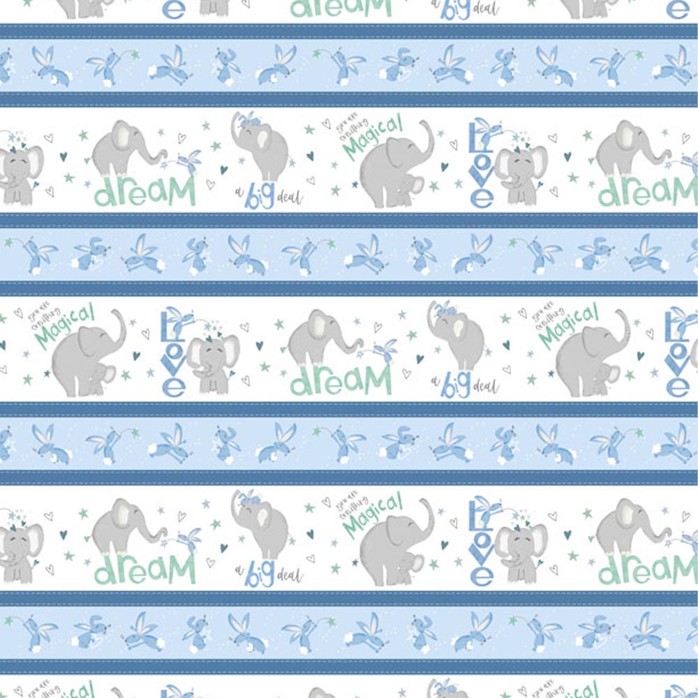 Safari Lullaby Multi Border Stripe Fabric Yardage