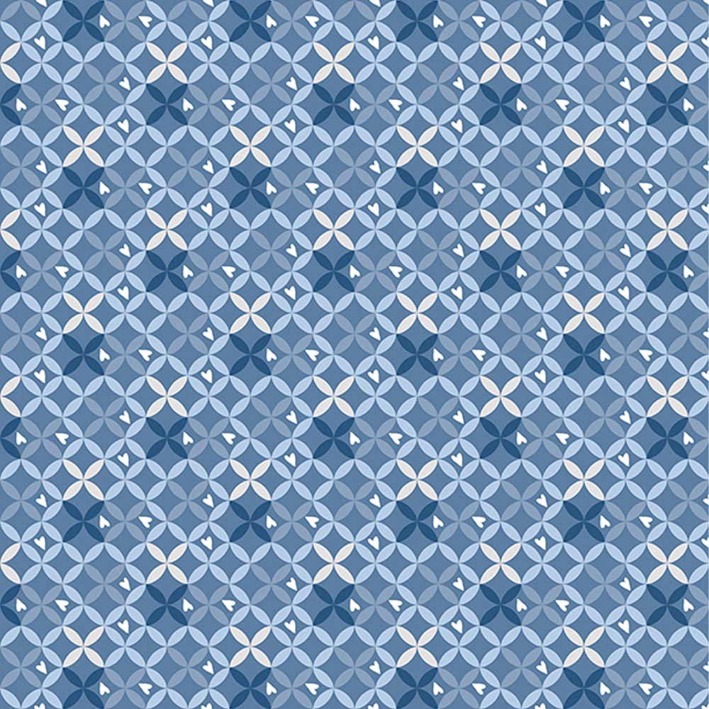 Safari Lullaby Blue Criss Cross Fabric Yardage