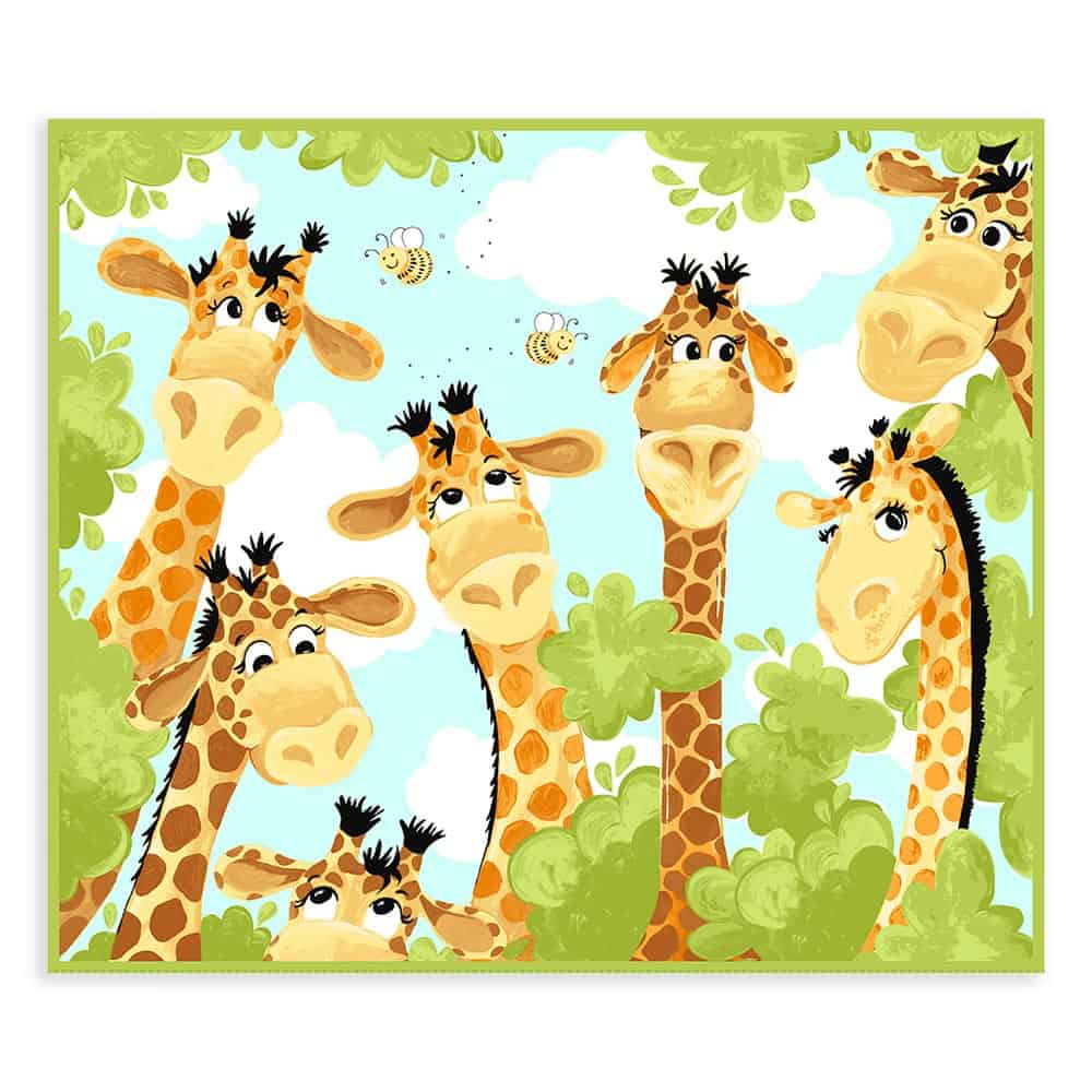 Zoe the Giraffe 36" Play Mat Panel Fabric Yardage