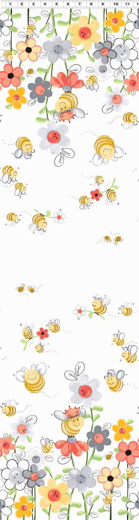 Sweet Bees Double Border Fabric Yardage