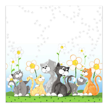Kitty the Cat Double Border Fabric Yardage