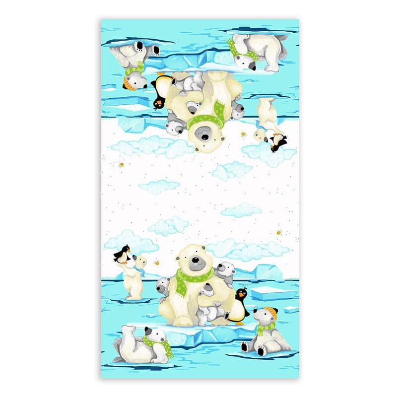 Burr the Polar Bear Double Border Fabric Yardage