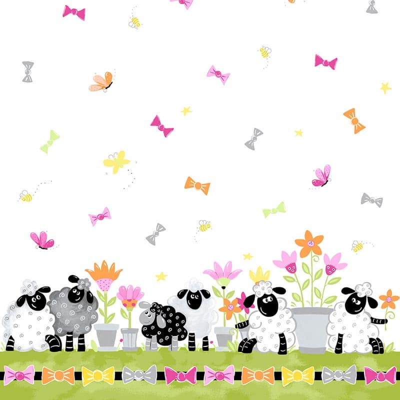 Lal the Lamb Double Border Fabric Yardage