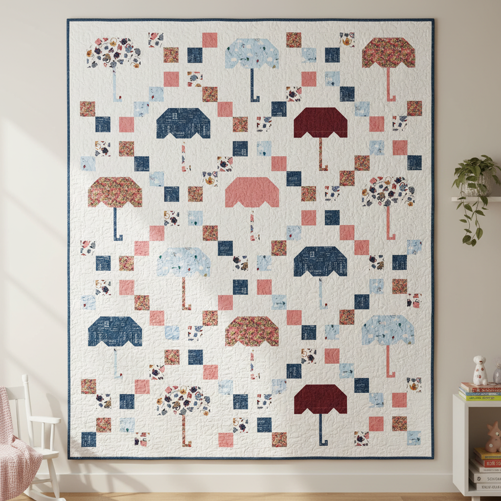 Scattered Sugar Umbrella Quilt - Wall Hanging