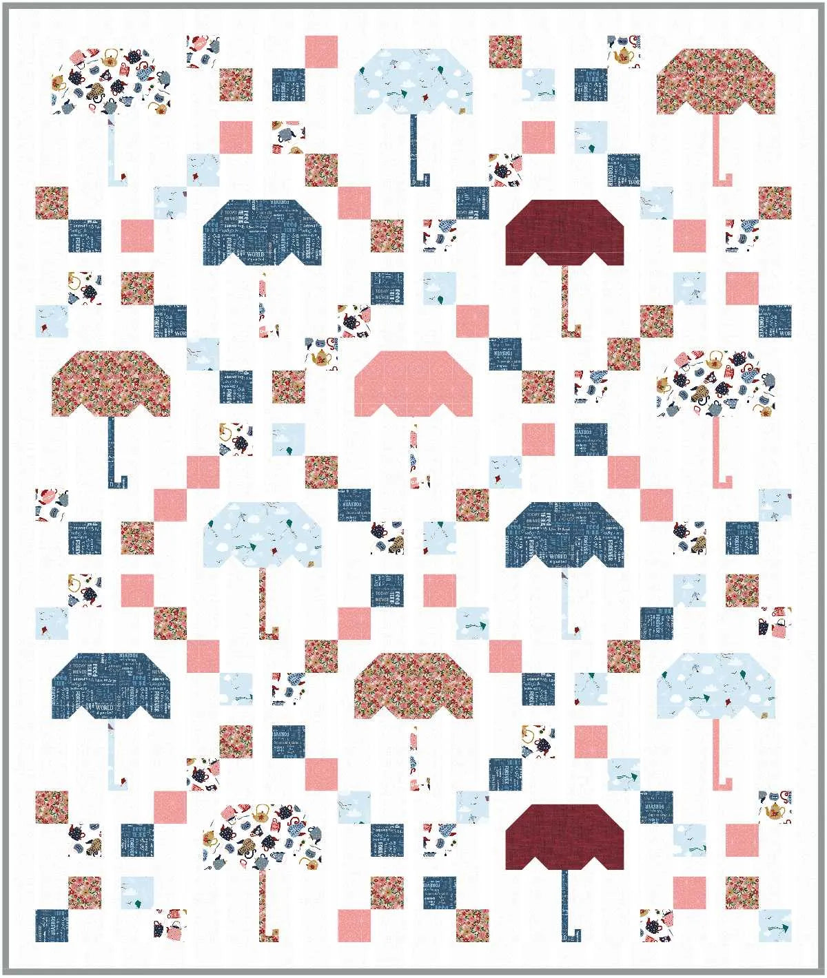 Mary's Umbrella Quilt Kit - image 3 - complete quilt kit with fabric and instructions