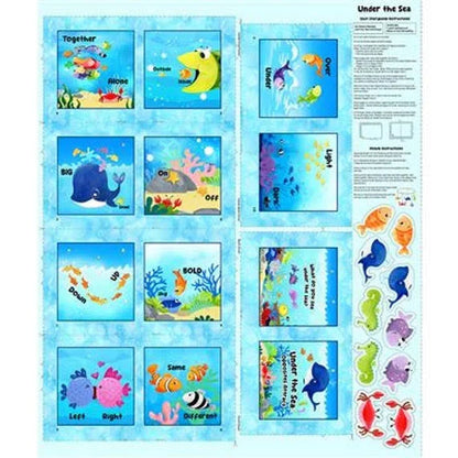 Under the Sea Book Panel with Bonus Animal Stuffies for Mobile - image 1 - quilt fabric panel for quilting projects