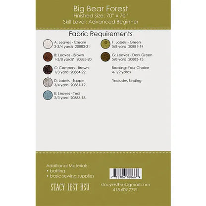 Big Bear Forest Quilt Pattern