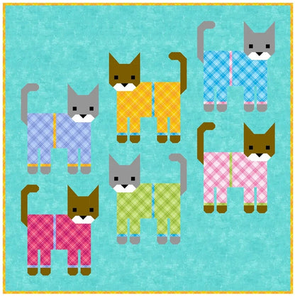 Cats In Pajamas Quilt Kit Available at Quilted Joy