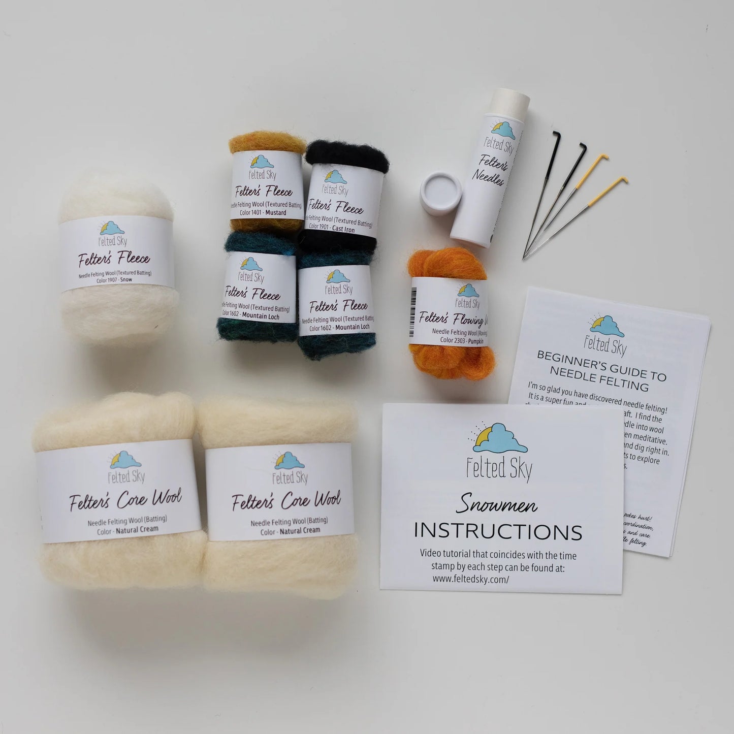 Snowmen Needle Felting Kit