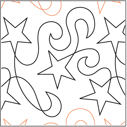 Star Dance Paper Pantograph available at Quilted Joy