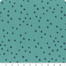 Starry Turquoise 108-inch wide quilt backing fabric with star print