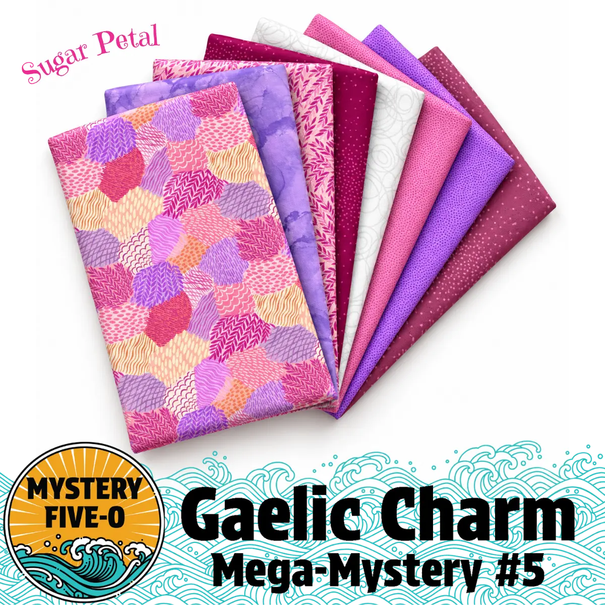 Mystery Five-0 Gaelic Charm Sugar Petal soft floral fabric bundle mystery quilt