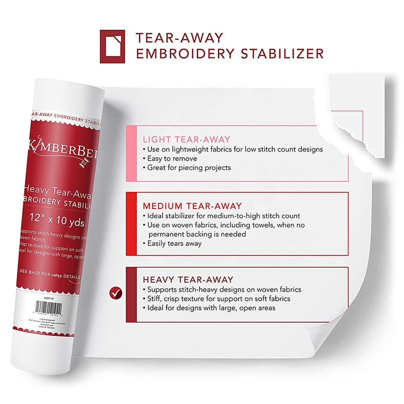 Kimberbell Tear Away embroidery stabilizer available at Quilted Joy