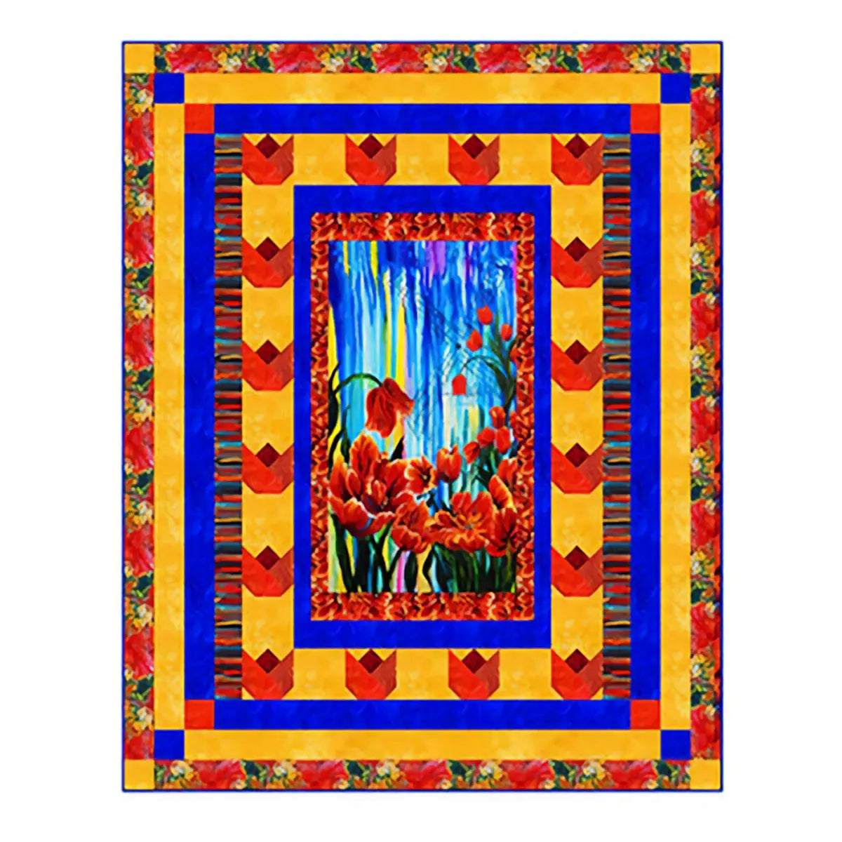 Tulip Festival Blue Quilt Kit - complete quilt kit with fabric and instructions
