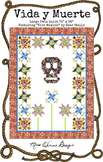 Vida y Muerte Day of the Dead themed quilt pattern