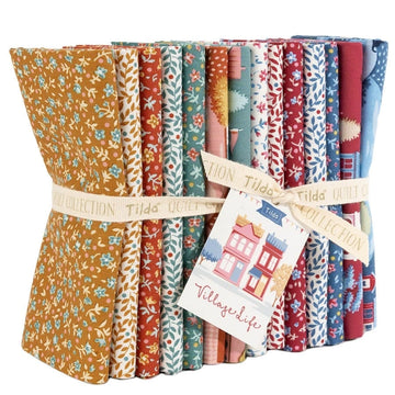 Village Life fat quarter bundle 14 piece quilting fabric collection